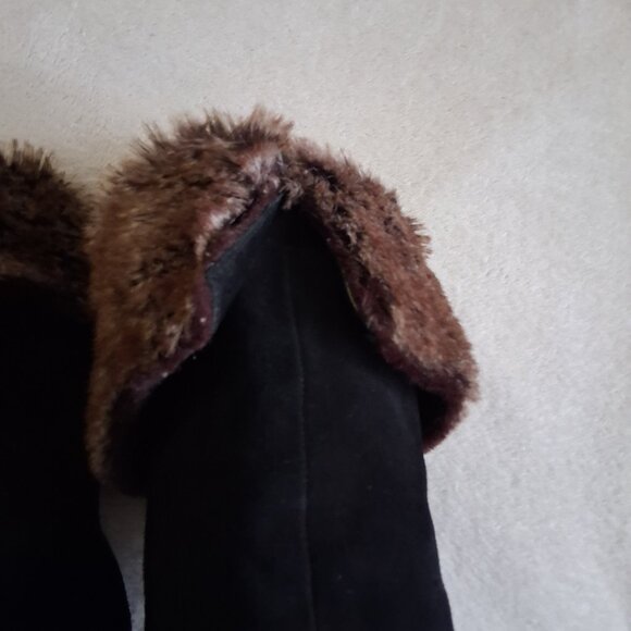 Sam Edelman Women's Size 7.5 Black Suede Orlando Faux Fur Knee High Boots - Picture 13 of 14